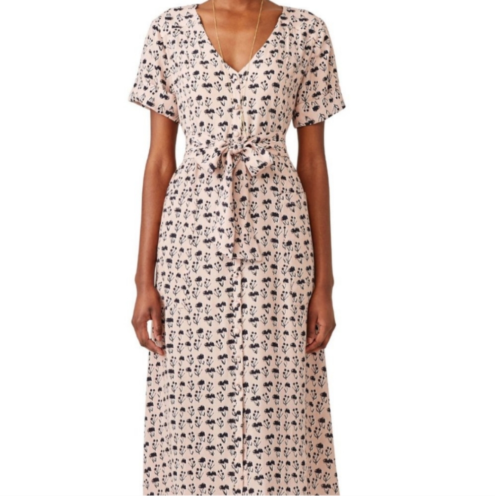 Paper Crown Adige Dress Pink Floral Dress Size Medium